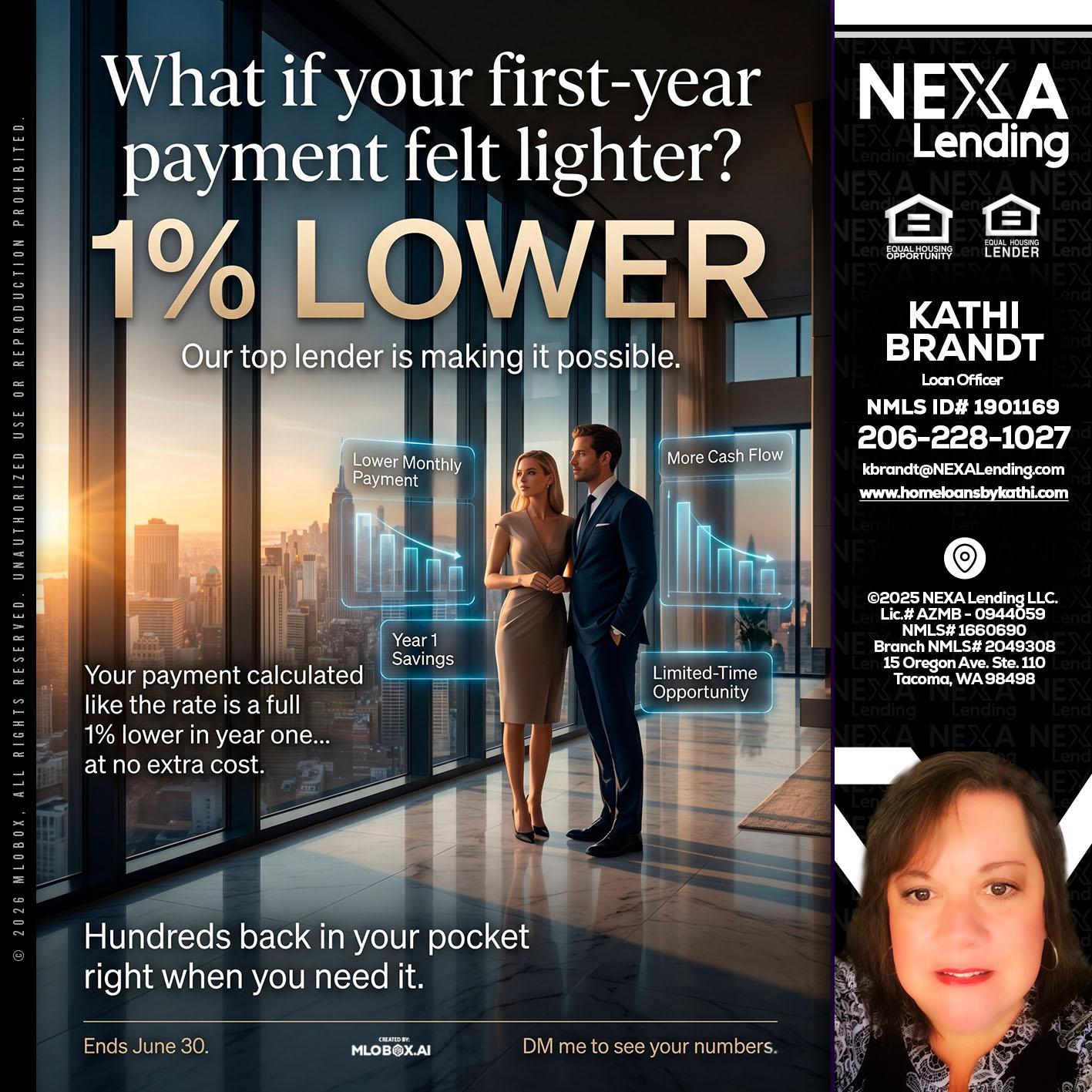 1% LOWER - Kathi Brandt -Mortgage Loan Originator