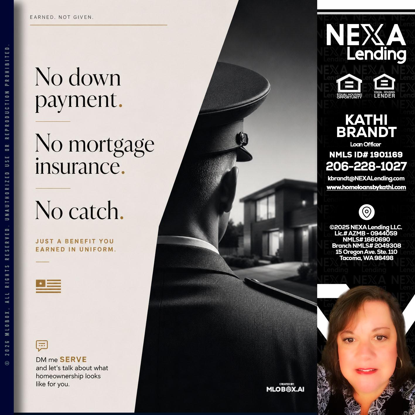 NO DOWN PAYMENT - Kathi Brandt -Mortgage Loan Originator