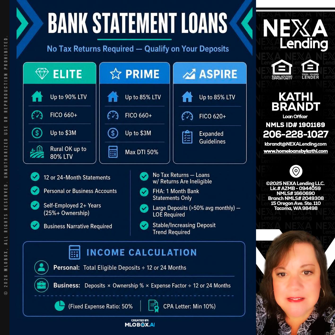 BANK STATEMENT - Kathi Brandt -Mortgage Loan Originator