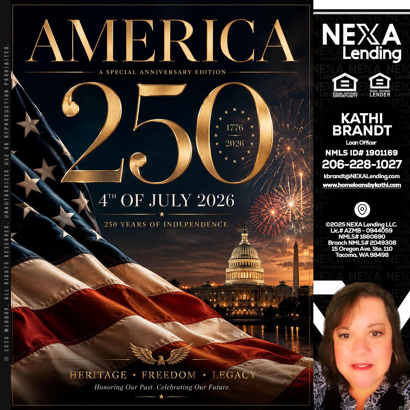 AMERICA 250 TH - Kathi Brandt -Mortgage Loan Originator