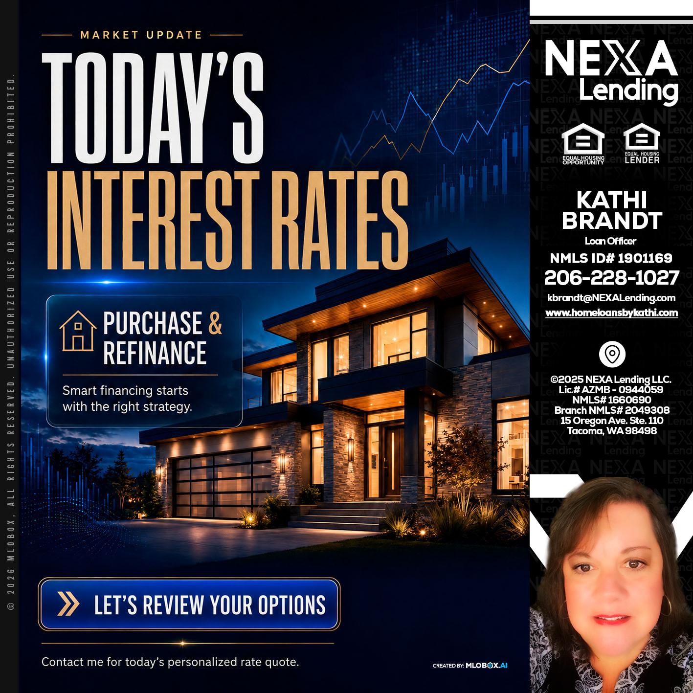 TODAYS RATES - Kathi Brandt -Mortgage Loan Originator