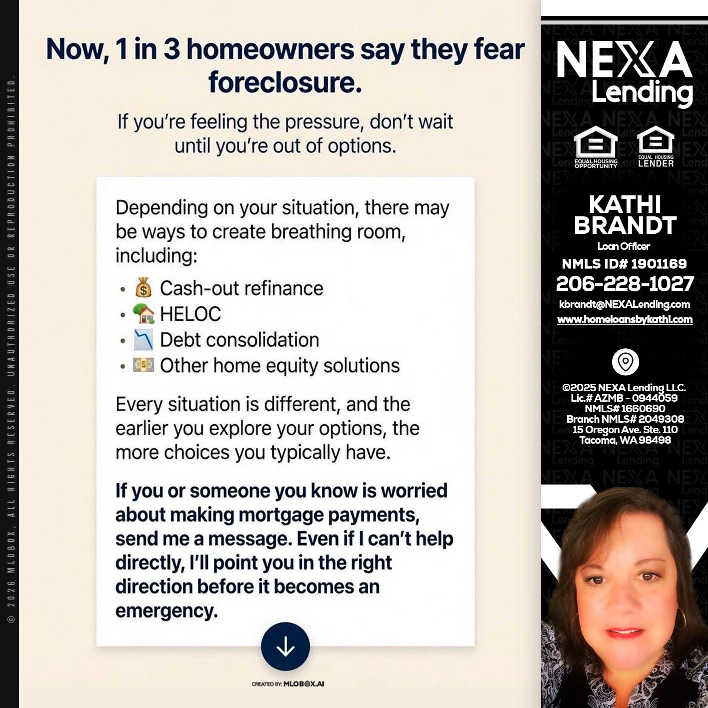 NOW, 1 IN 3 - Kathi Brandt -Mortgage Loan Originator