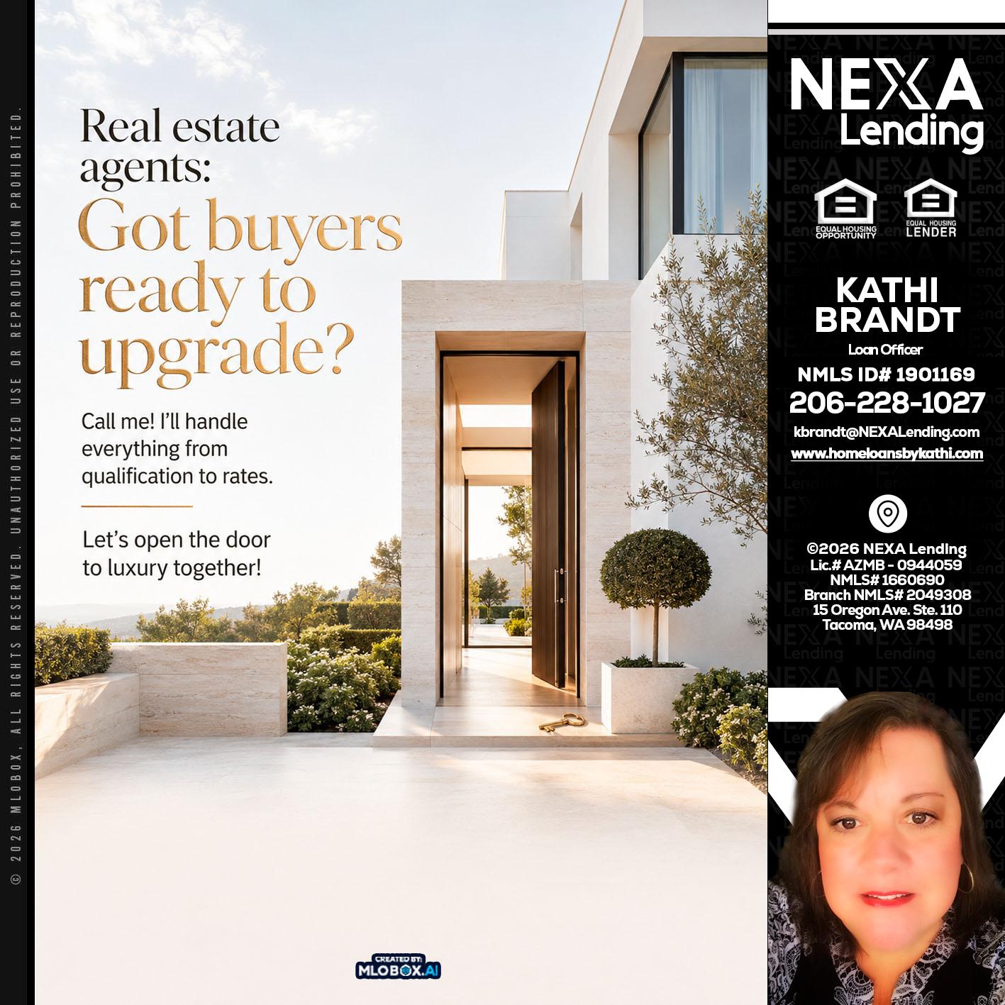 REAL ESTATE AGENTS - Kathi Brandt -Mortgage Loan Originator
