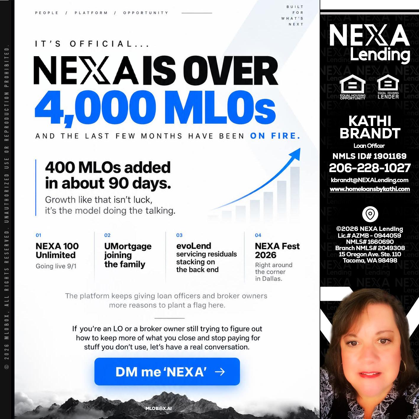 NEXA IS OVER 4000 MLOs - Kathi Brandt -Mortgage Loan Originator